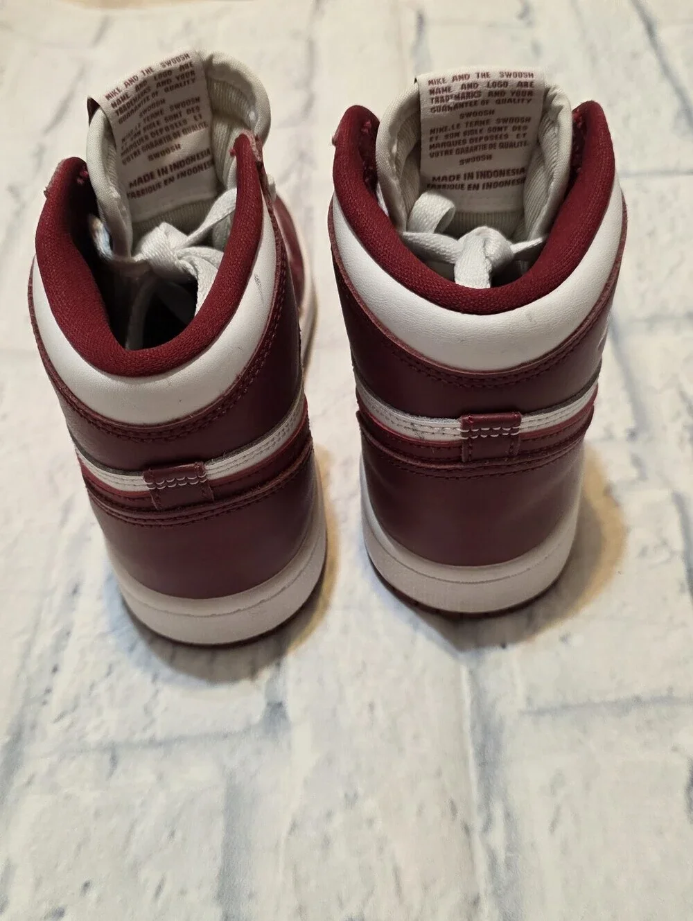 Nike High Top Sneakers in White and Maroon